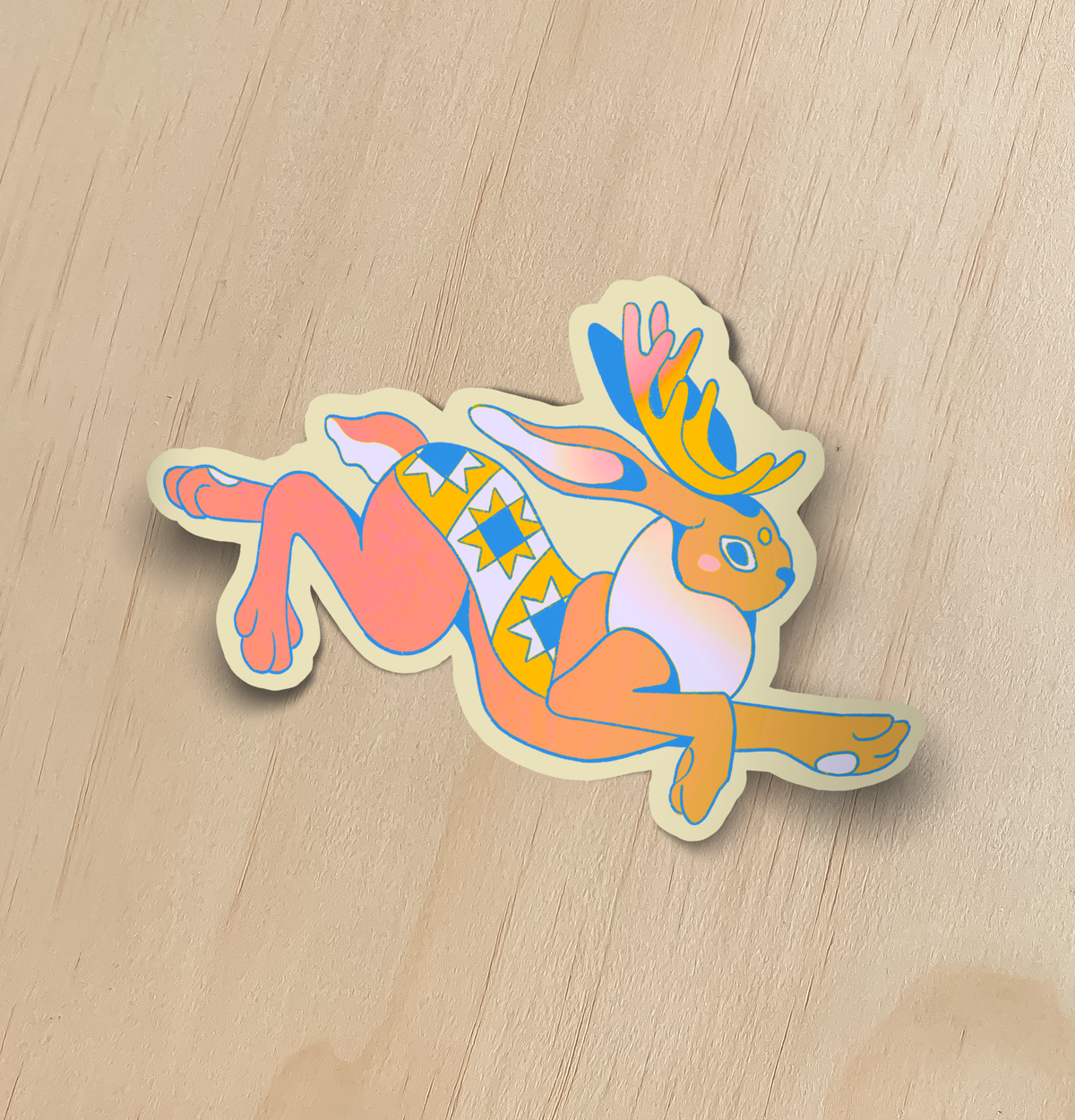 Quilt Jackalope Sticker | Odd Hare Goods