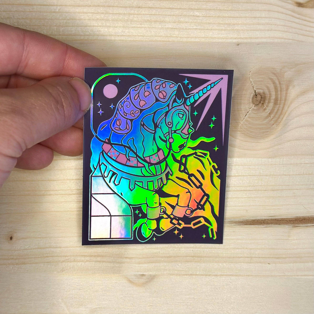 Break the Chains Holographic Sticker | Odd Hare Goods