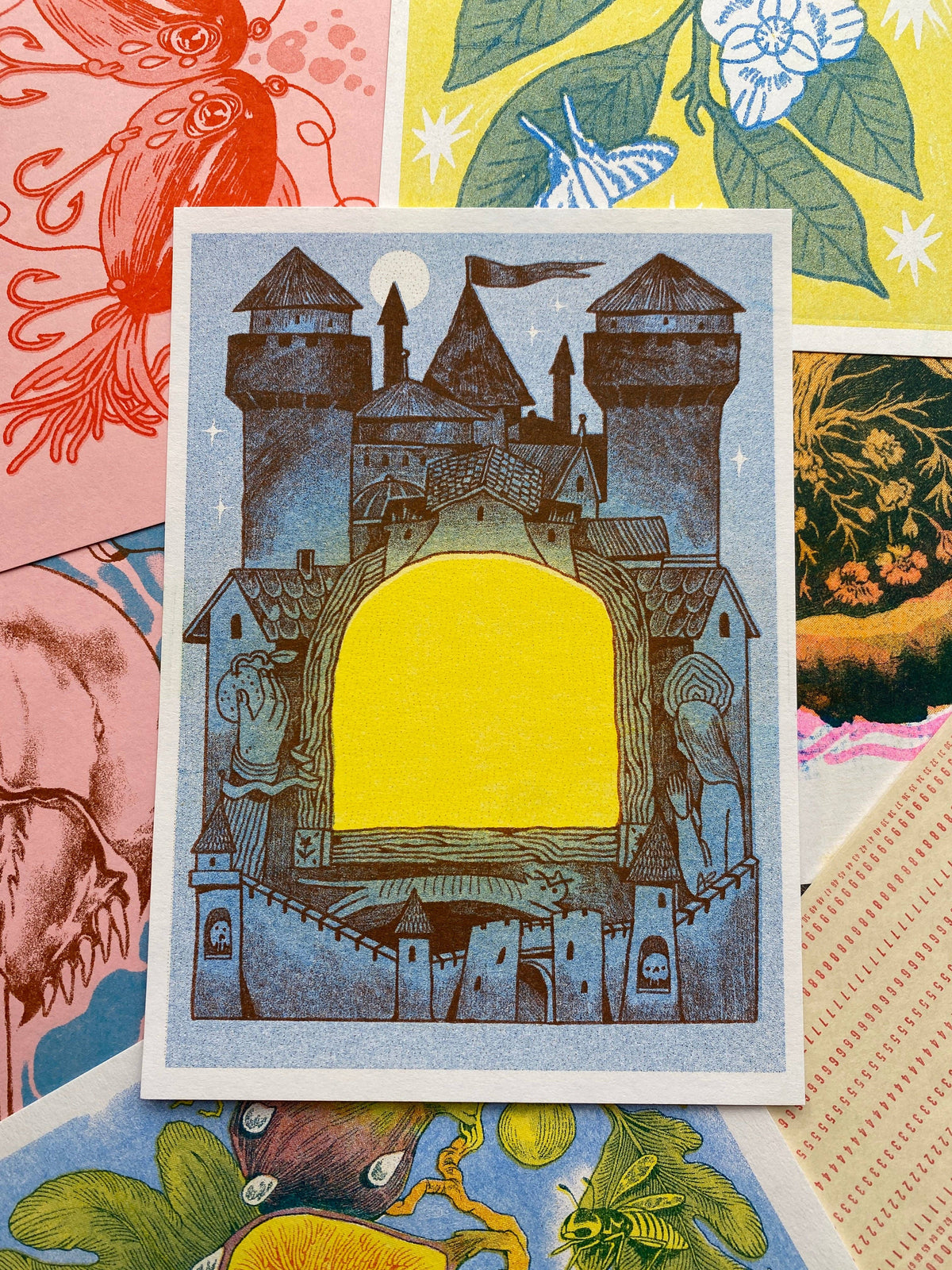 Cozy Castle Risograph Postcard Print | ALTARGOKART