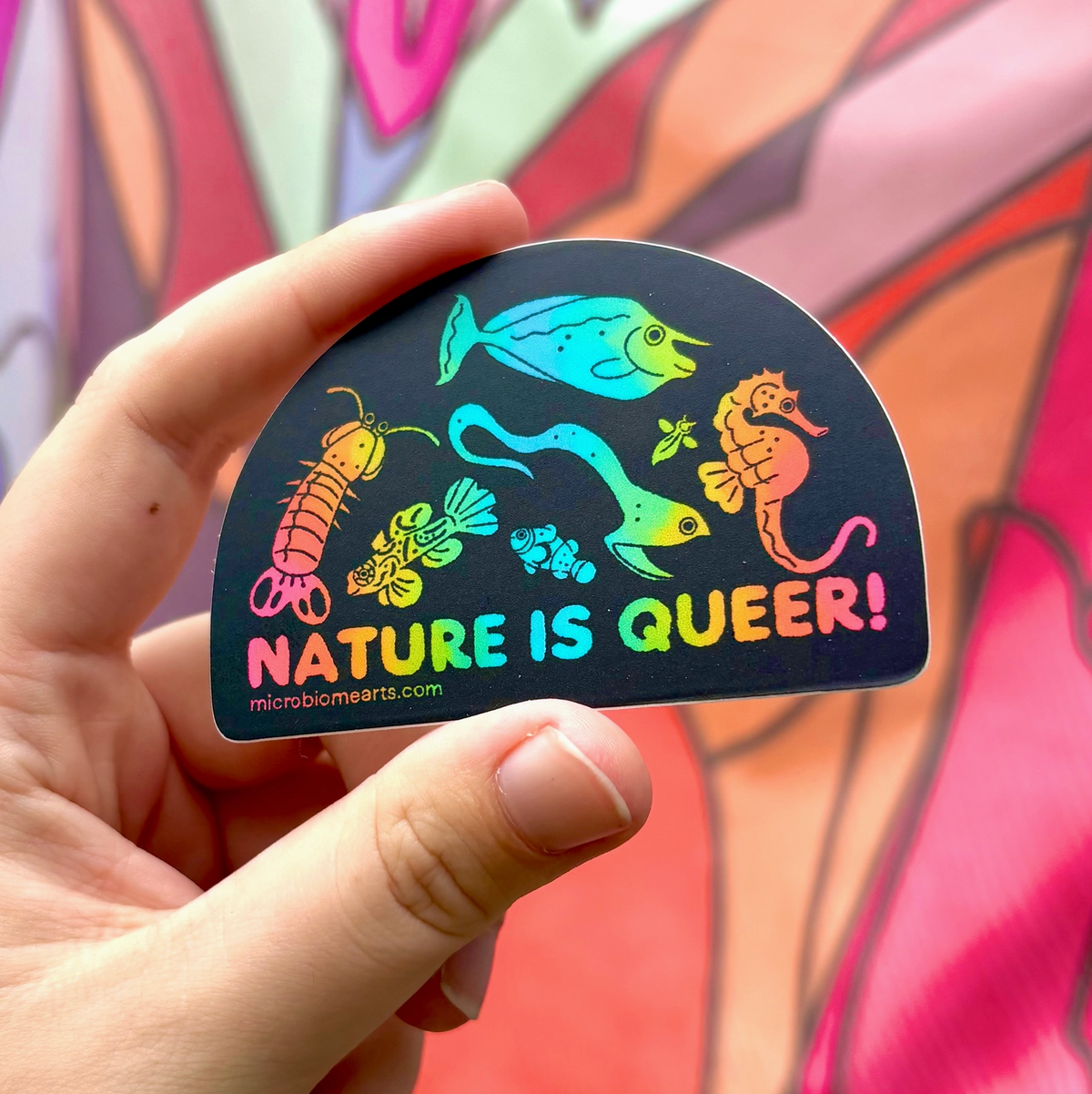 Nature Is Queer 3” Vinyl Sticker | Microbiome Arts