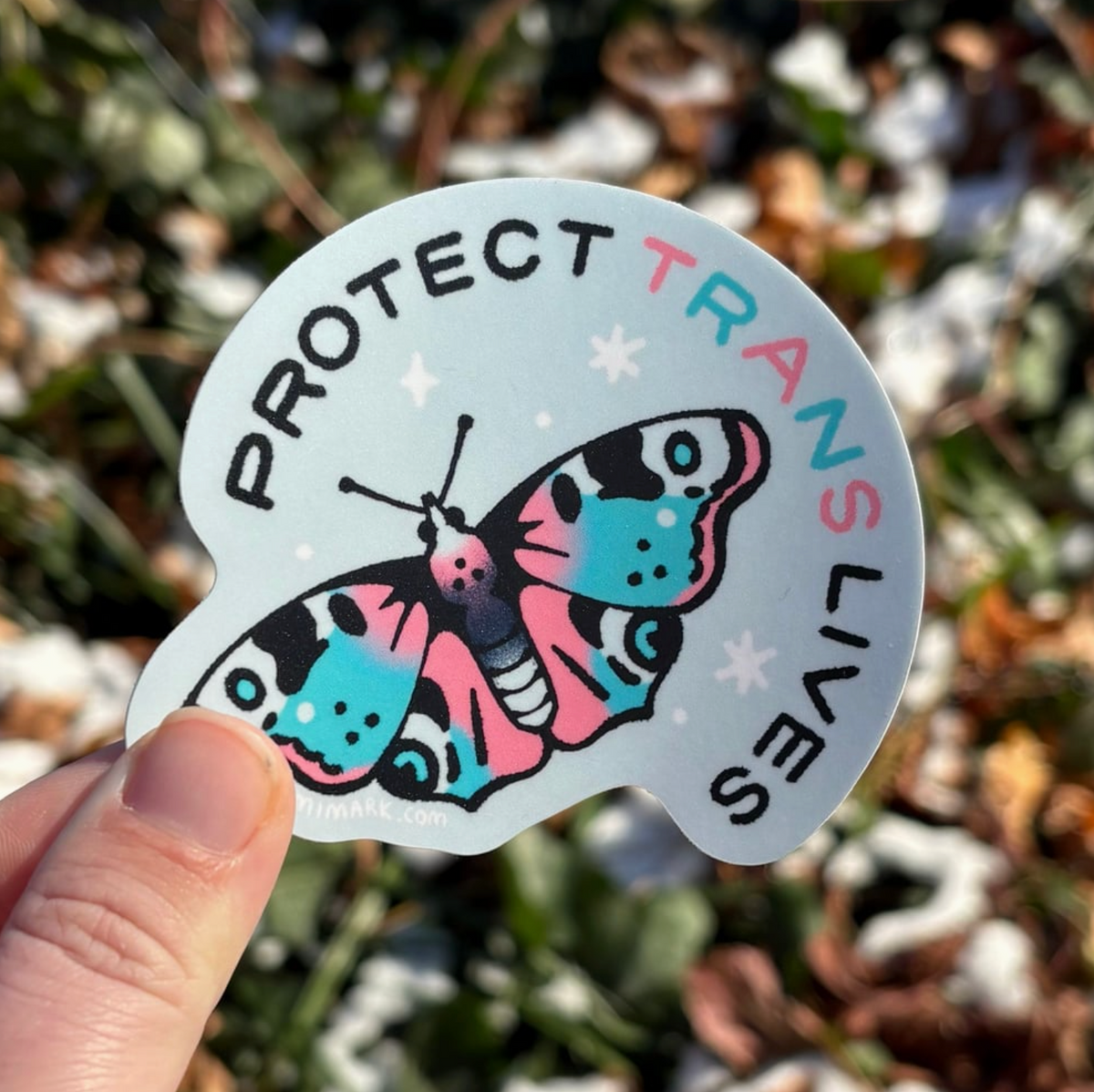 Protect Trans Lives Queer Pride Vinyl Sticker | Microbiome Arts