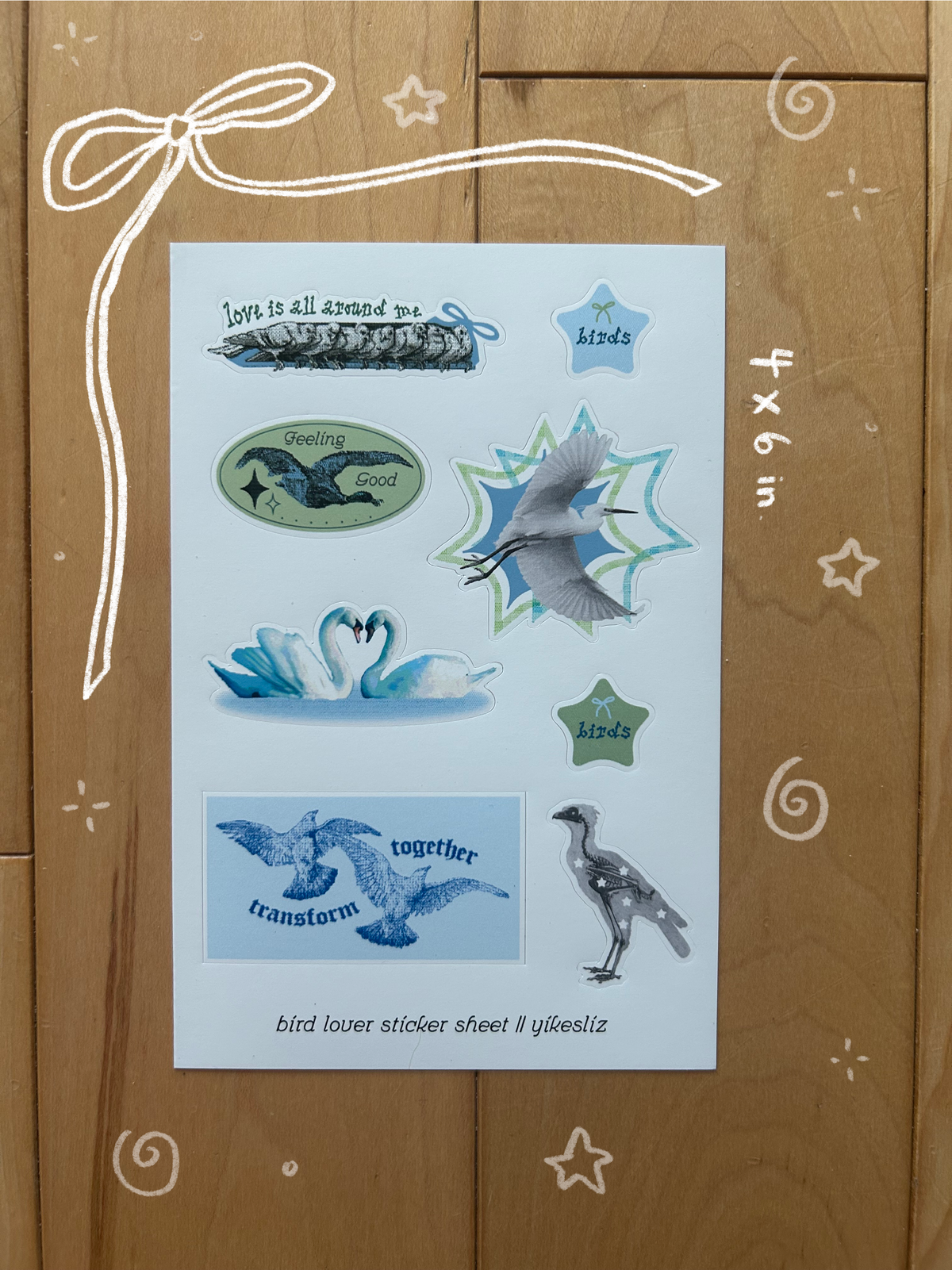 Bird Lover Vinyl Sticker Sheet | Yikesliz